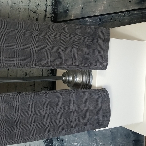 Ellemenno JRS SZ 5 Pants Gray Y2K Glen Check Plaid Zipper Pocket Ankle Length - Picture 4 of 14